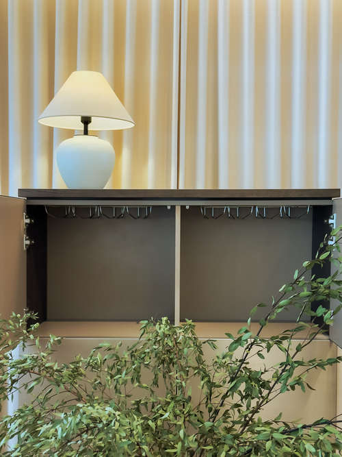 Lago Sideboard — Elm Wood & Brushed Stainless Steel