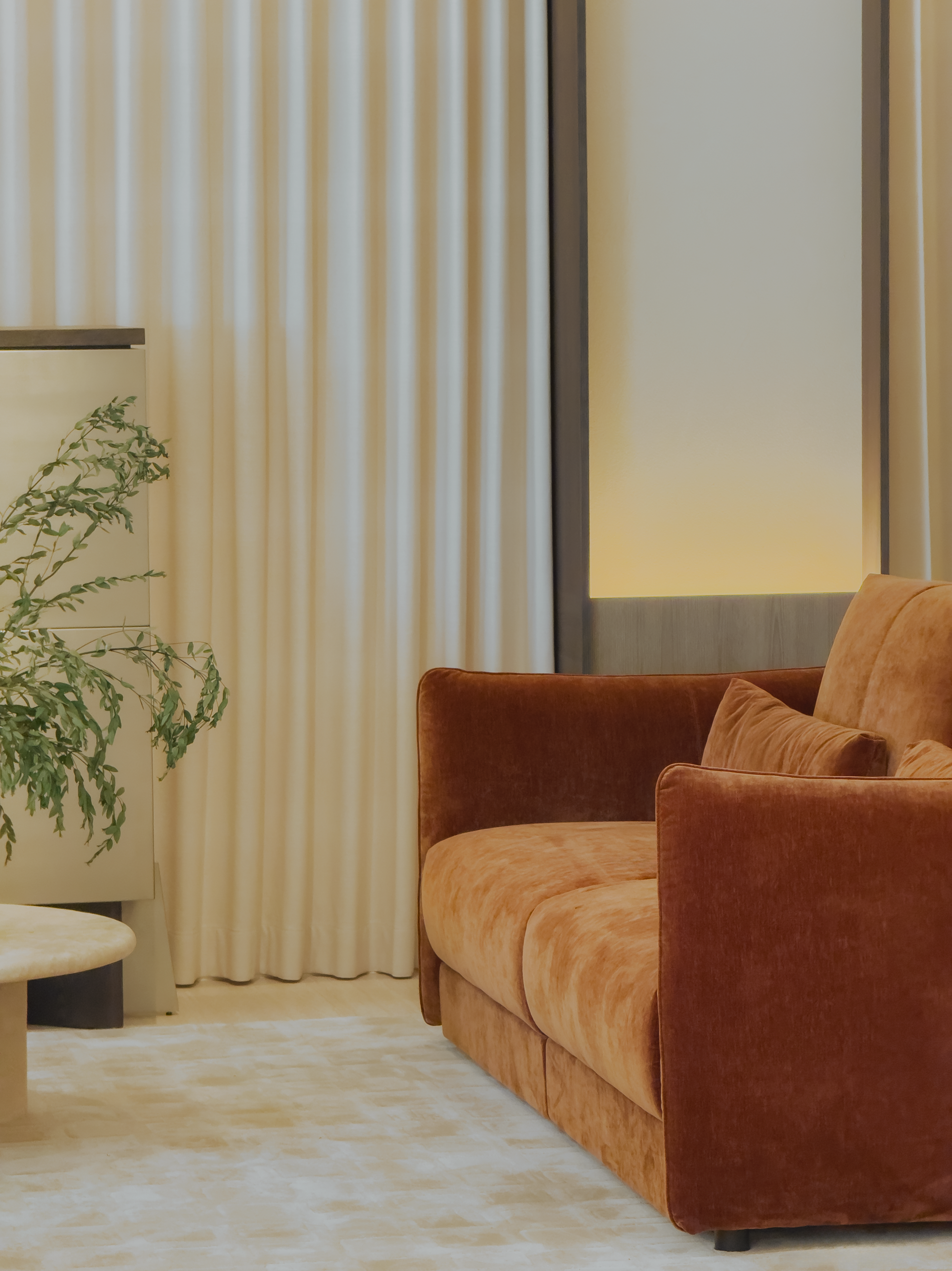 Lago Sideboard — Elm Wood & Brushed Stainless Steel