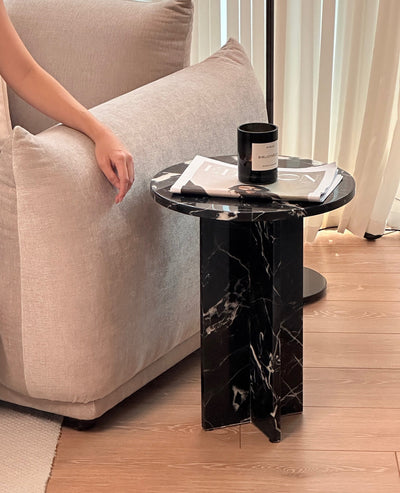 [NEW] Laurent Natural Marble Side Table - Grand Antique