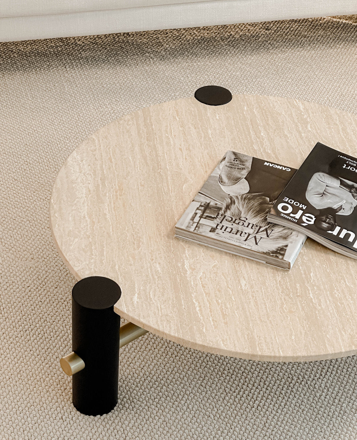 Mayfair Round Travertine Coffee Table