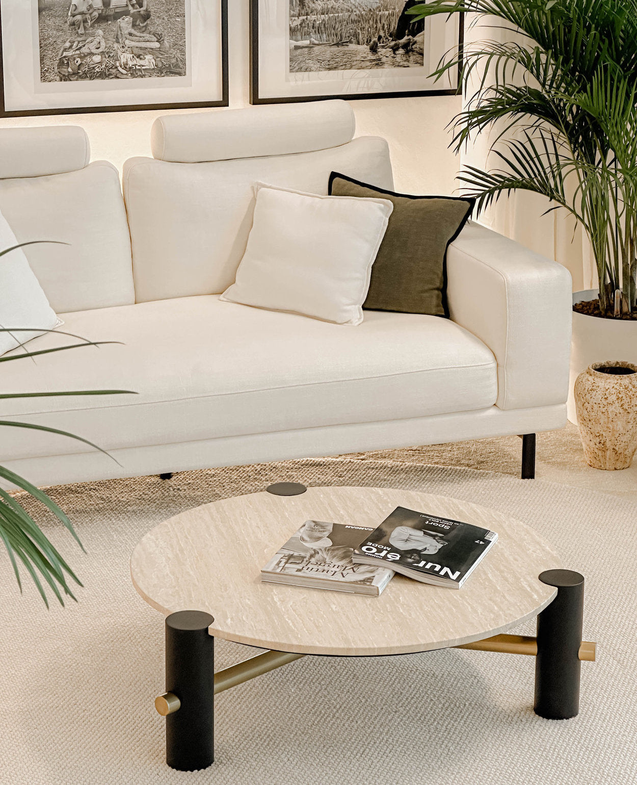 Mayfair Round Travertine Coffee Table
