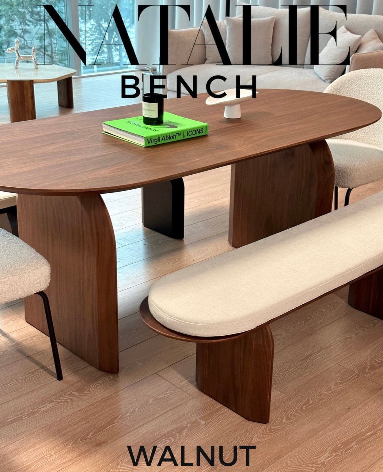 [NEW] Natalie Dining Bench - 3 colours available