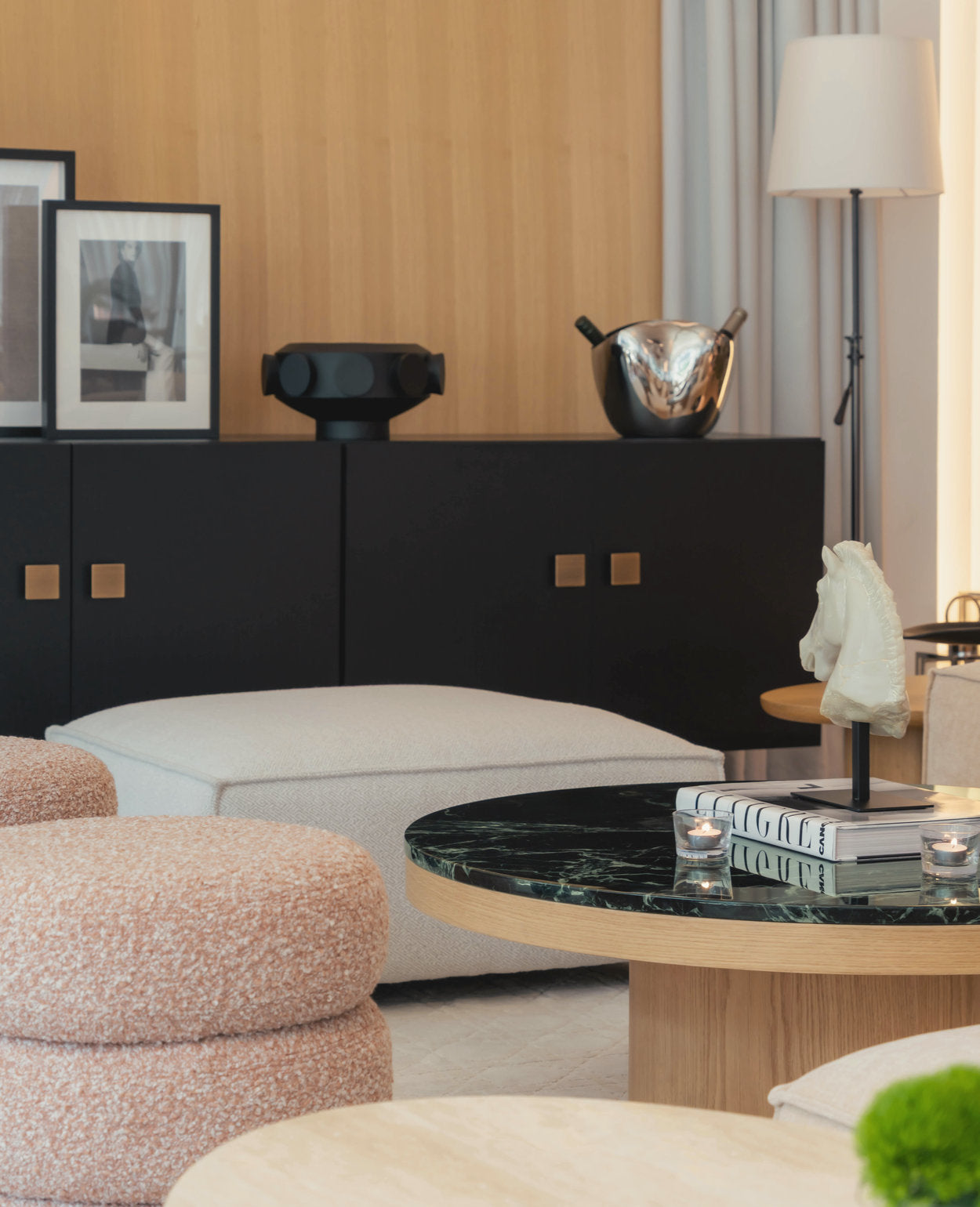 Orion Coffee Table – Italian Verde Alpi Marble & Oak Base