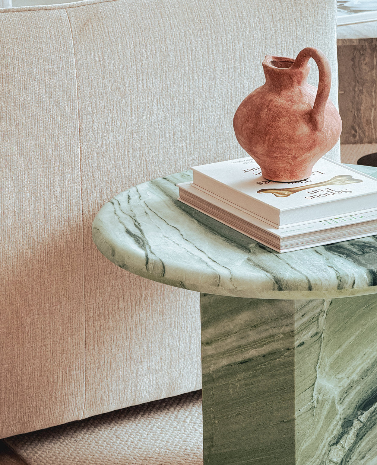 [NEW] Paloma Round Coffee Table - Shangrila Green Marble
