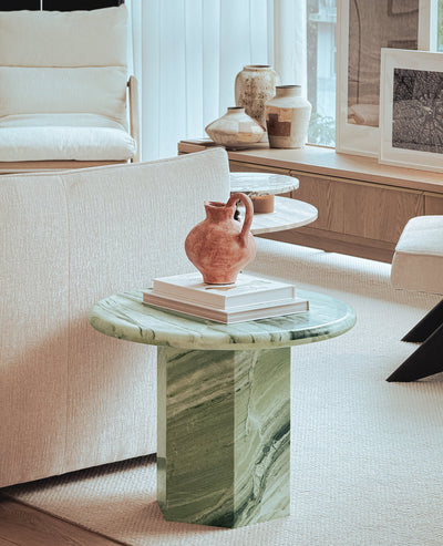 [NEW] Paloma Round Coffee Table - Shangrila Green Marble