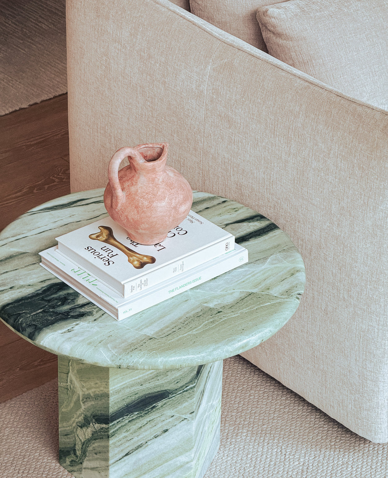 Paloma Round Side Table - Himalayan Green Marble