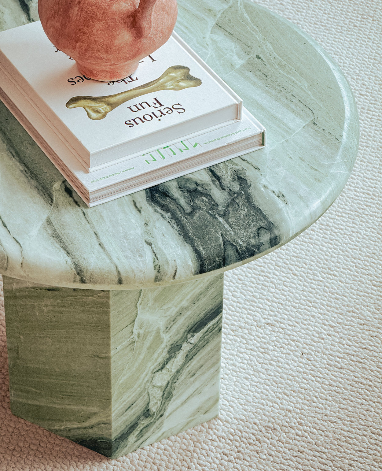 Paloma Round Side Table - Himalayan Green Marble