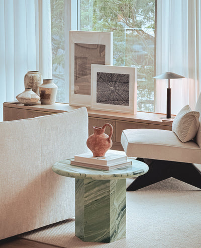 [NEW] Paloma Round Coffee Table - Shangrila Green Marble