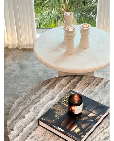 [NEW] Paloma Round Coffee Table - Ivory Travertine