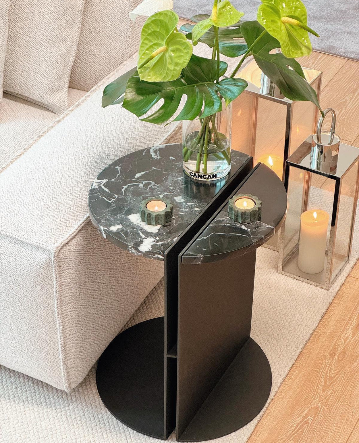 Rivia Round Side Table - Black