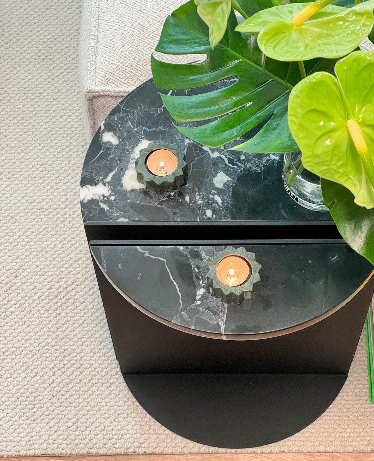 Rivia Round Side Table - Black