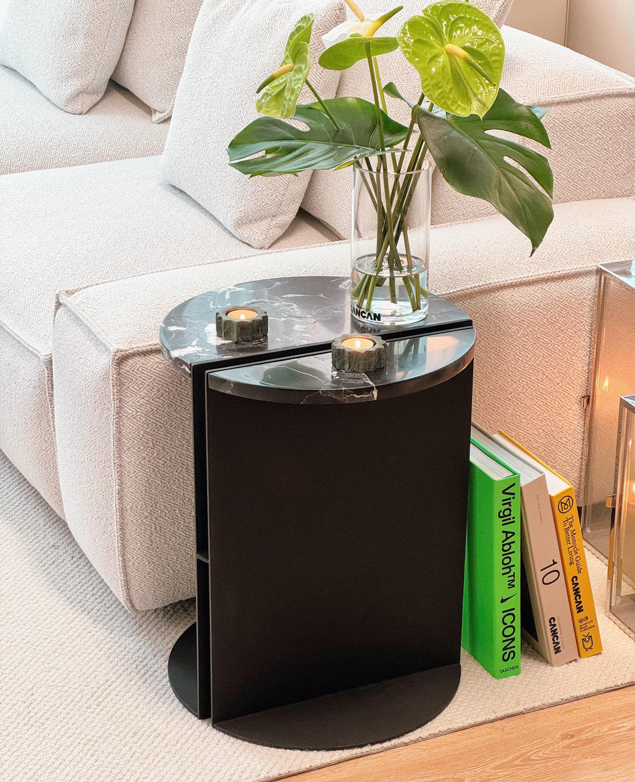 Rivia Round Side Table - Black