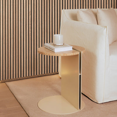 [NEW] Rivia Round Side Table - Cream