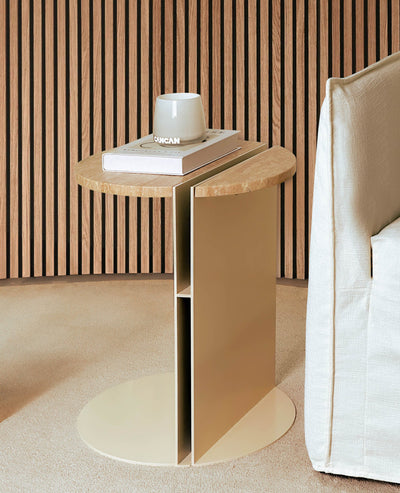 [NEW] Rivia Round Side Table - Cream