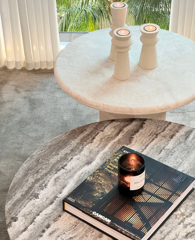 [NEW] Rivoli & Paloma Travertine Coffee Table - Nesting Pair