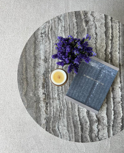 [NEW] Rivoli Round Coffee Table - Silver Travertine