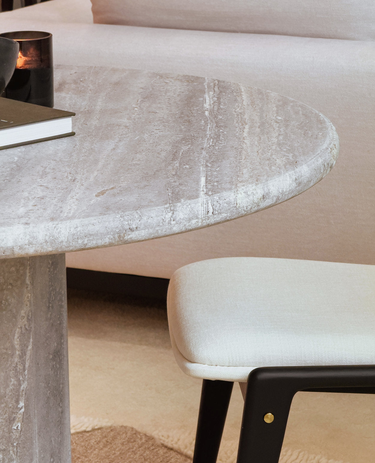 Sandro Silver Travertine Dining Table