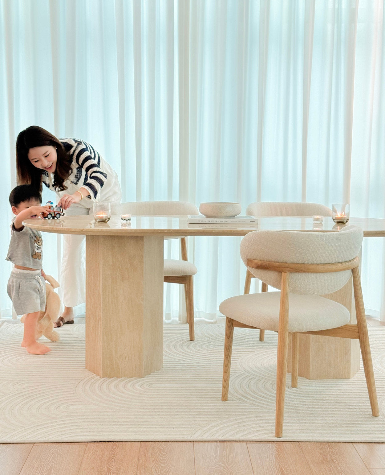 [NEW] Santos Travertine Dining Table