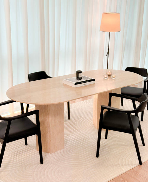 Santos Travertine Dining Table