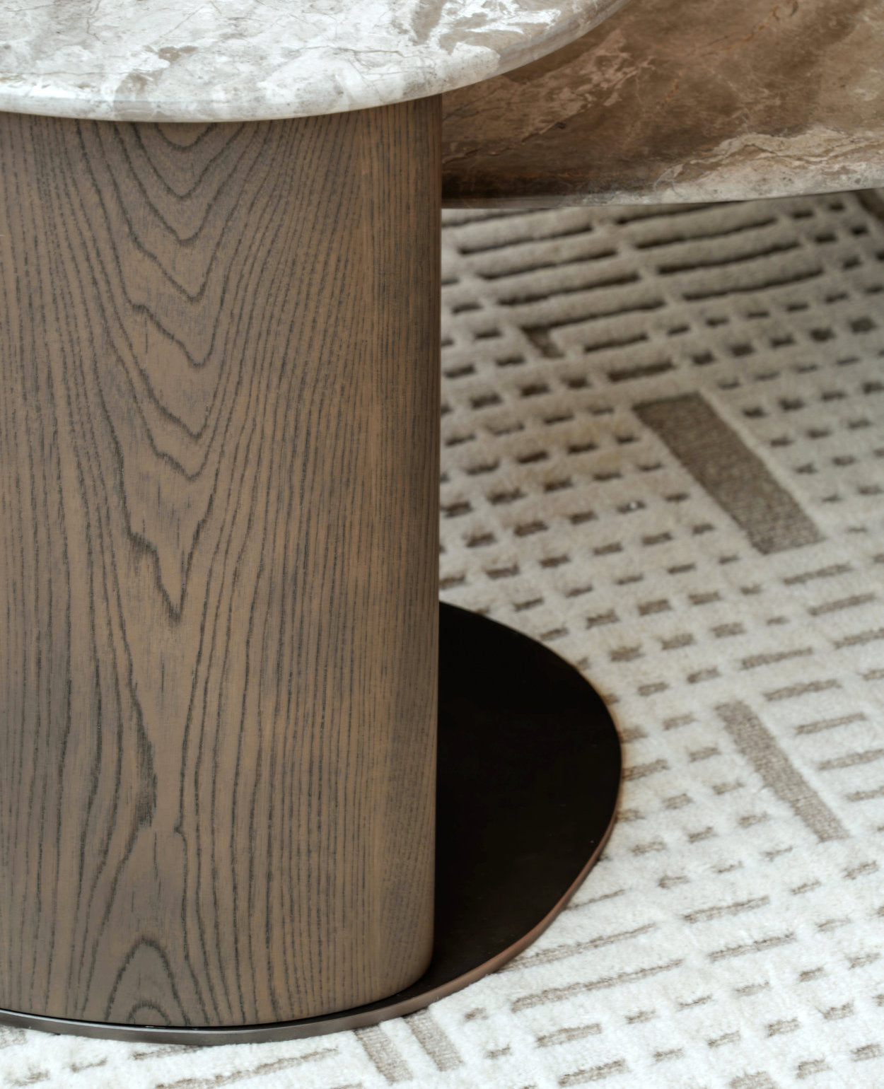 Senti Coffee Table Duo - Maple Brown Marble & Elmwood Base