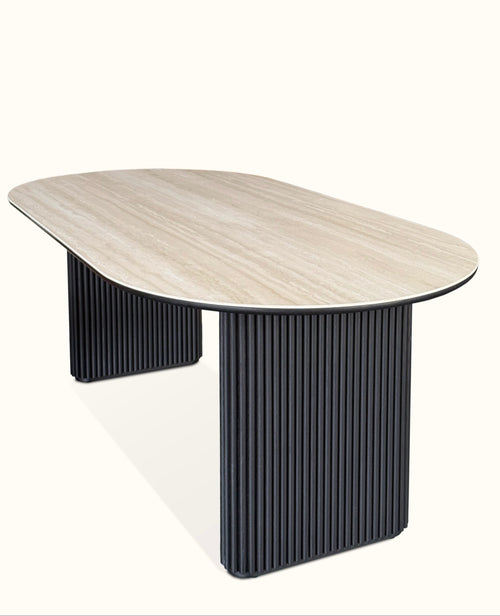 Thierry Dining Table – Travertine Look Ceramic Surface