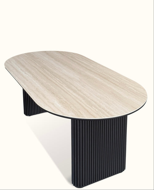 Thierry Dining Table – Travertine Look Ceramic Surface