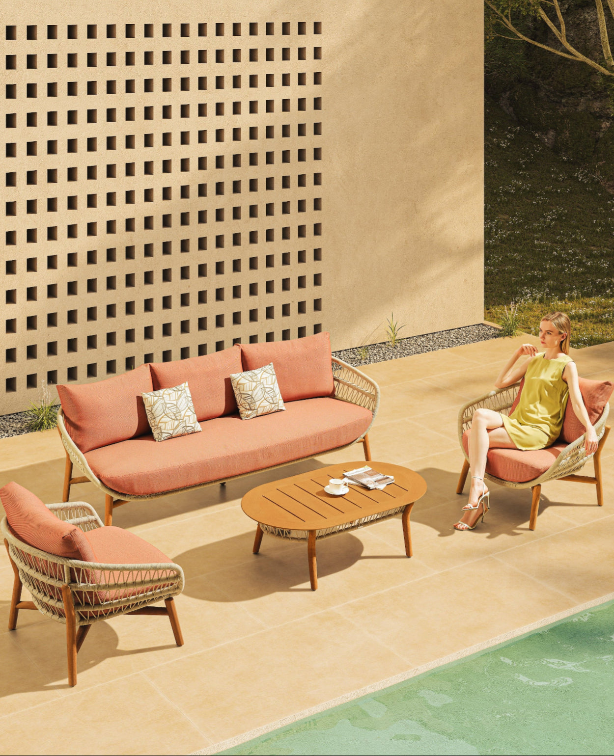 Vasca 4-Piece Outdoor Sofa & Lounge Chair Set