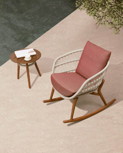 Vasca Rocking Chair – Performance Fabric & Handwoven Rope
