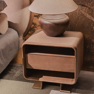 WAFT Side Table (Walnut) - Modern Wooden Nightstand with Storage