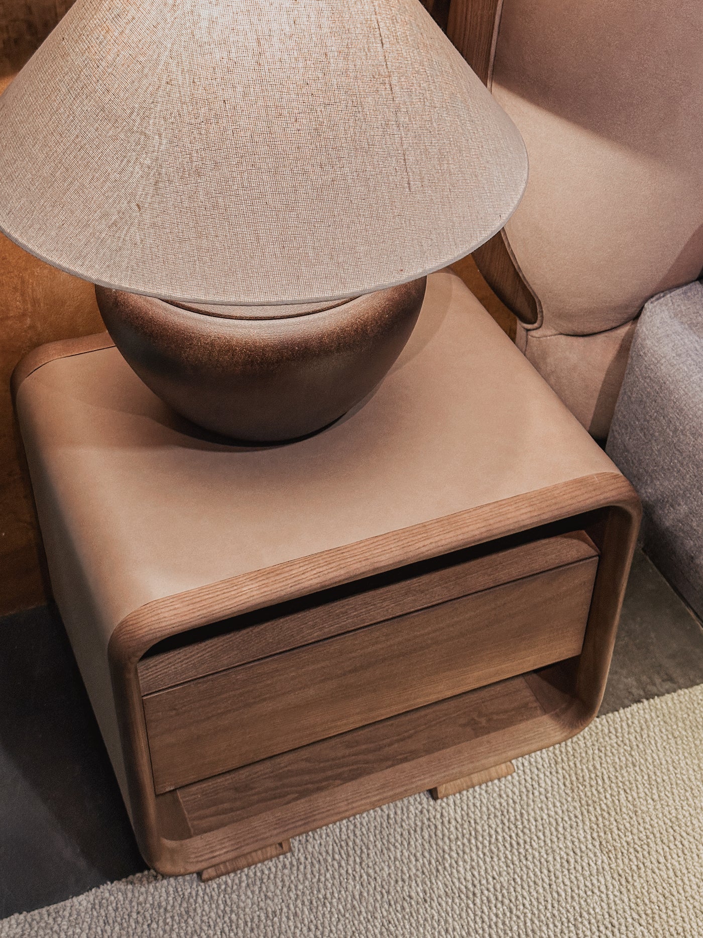 WAFT Side Table (Walnut) - Modern Wooden Nightstand with Storage
