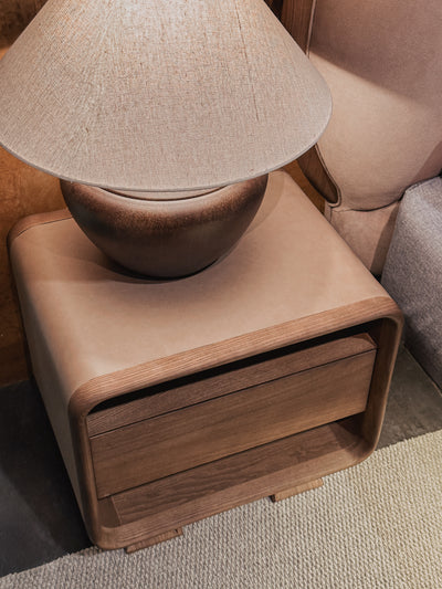 WAFT Side Table (Walnut) - Modern Wooden Nightstand with Storage