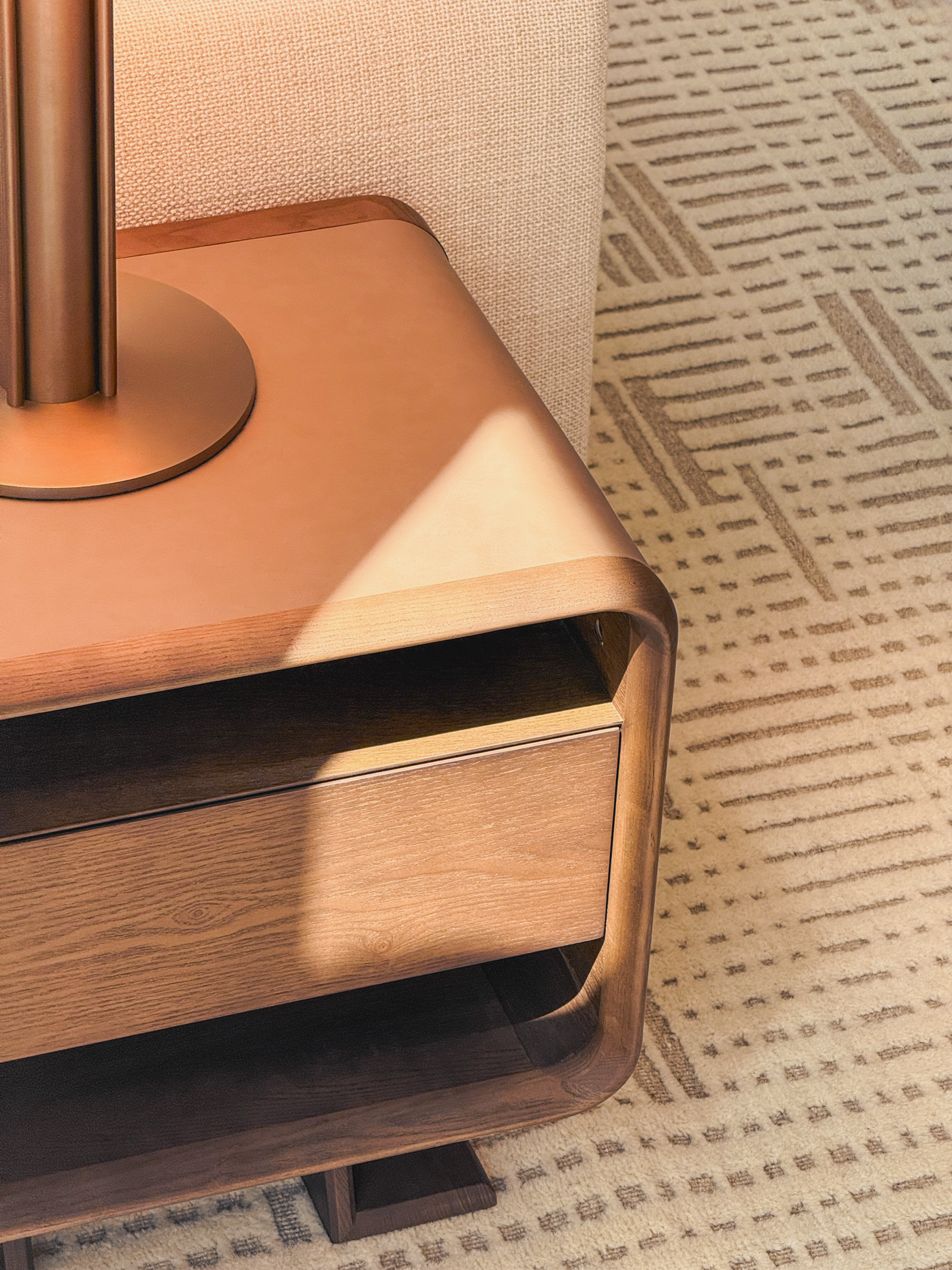 WAFT Side Table (Walnut) - Modern Wooden Nightstand with Storage