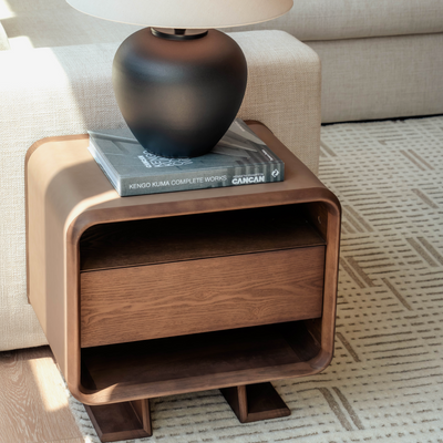 [NEW] WAFT Side Table - Modern Wooden Nightstand with Storage - Walnut