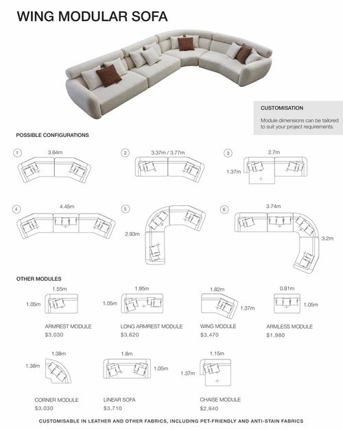 WING Modular Sofa - 3.2m x 3.71m