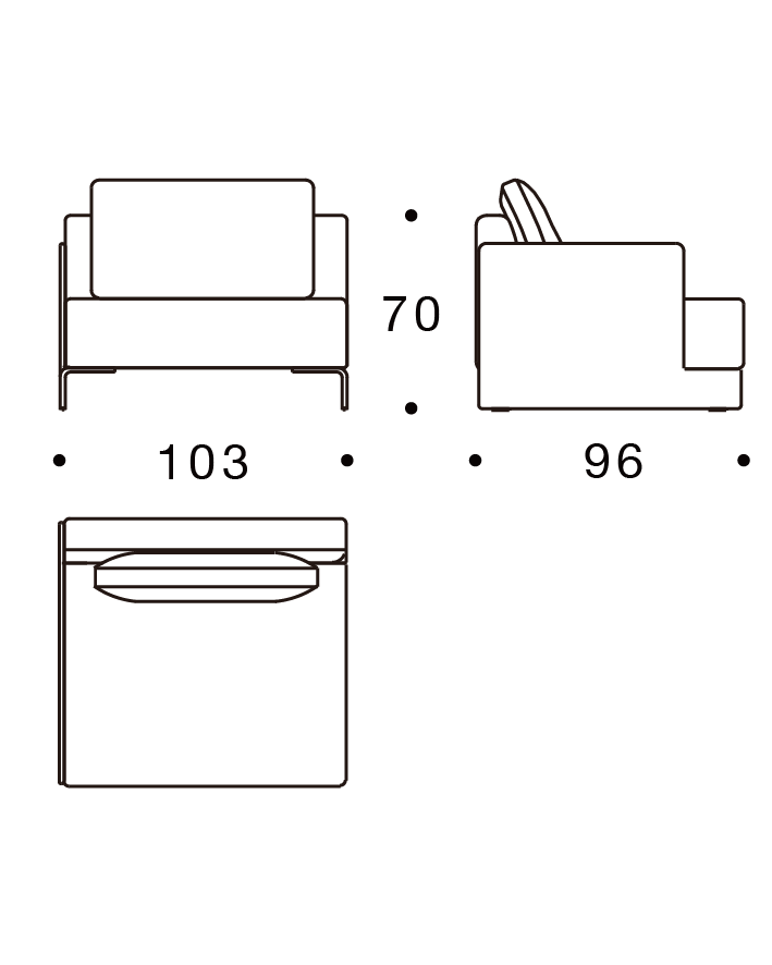 Cosmo Modular Sofa - 206 × 96cm