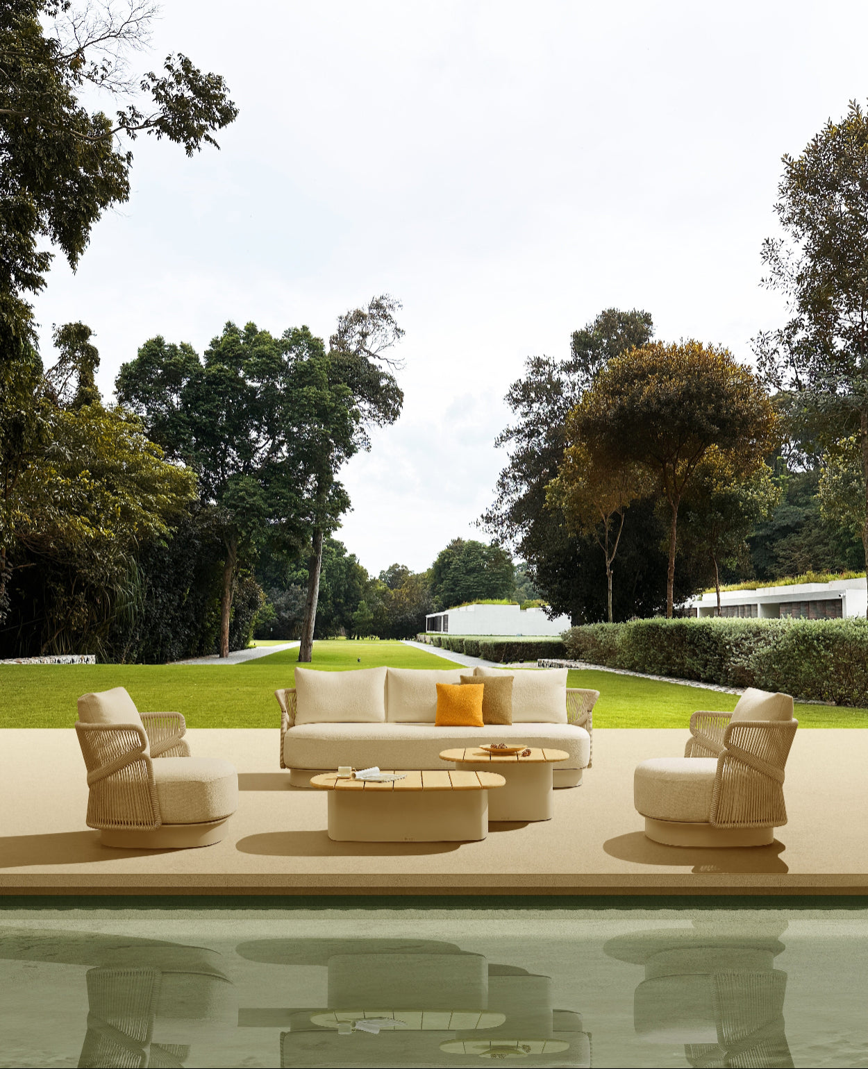 AIO Outdoor Lounge Set – Design by Claudio Bellini with Teak & Rope Accents