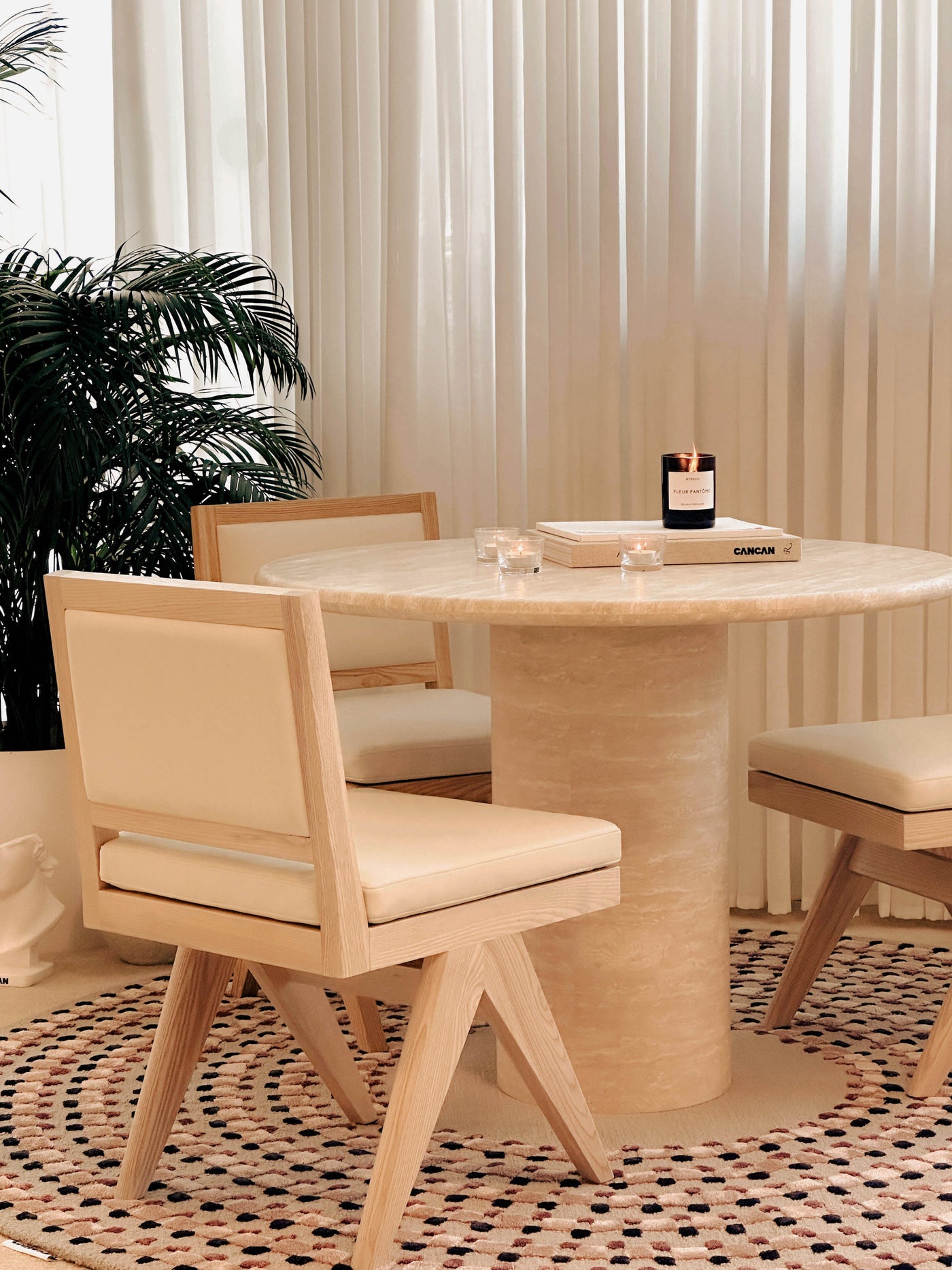 Kloss Travertine Round Dining Table