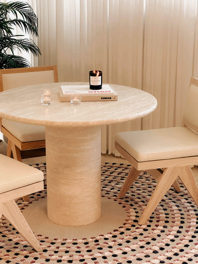 Kloss Travertine Round Dining Table