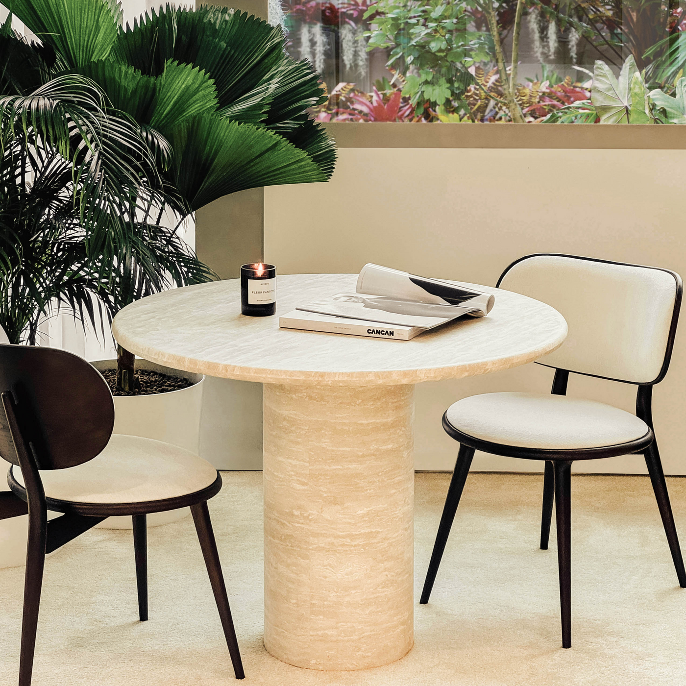 [NEW] Kloss Travertine Round Dining Table