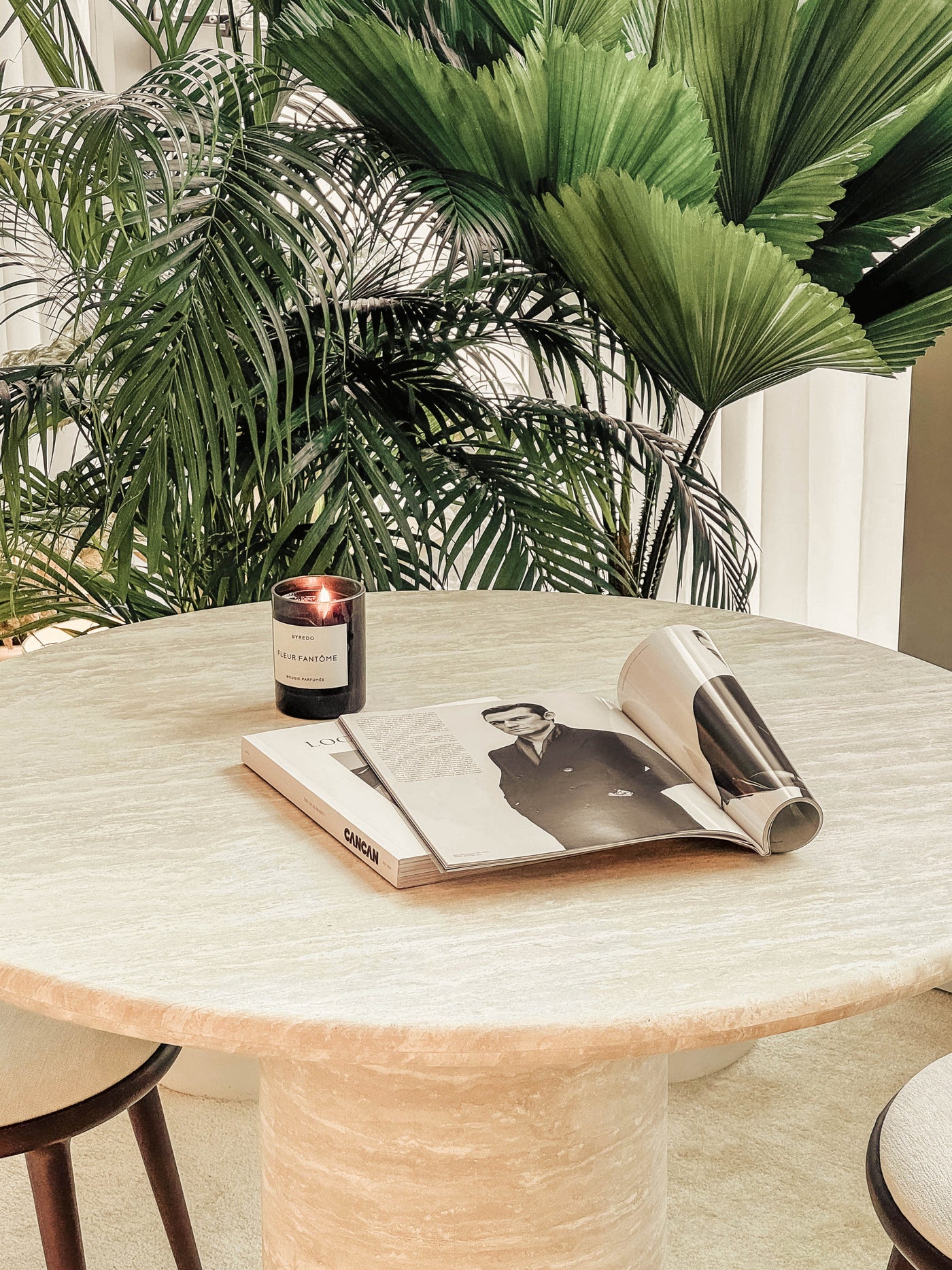 [NEW] Kloss Travertine Round Dining Table