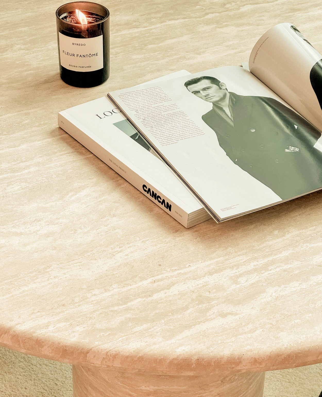 Kloss Travertine Round Dining Table