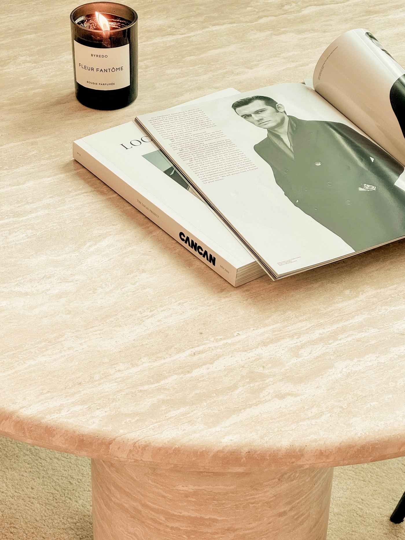 [NEW] Kloss Travertine Round Dining Table