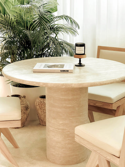 [NEW] Kloss Travertine Round Dining Table