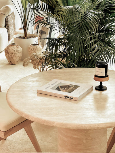 [NEW] Kloss Travertine Round Dining Table