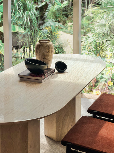 Santos Travertine Dining Table