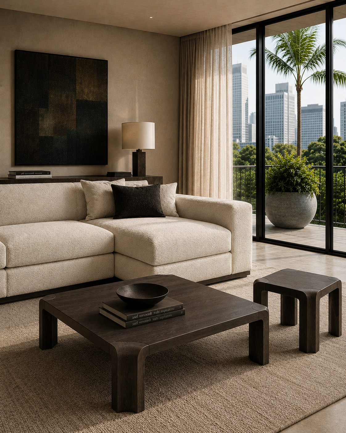 Cascade Coffee Table - Elm Wood