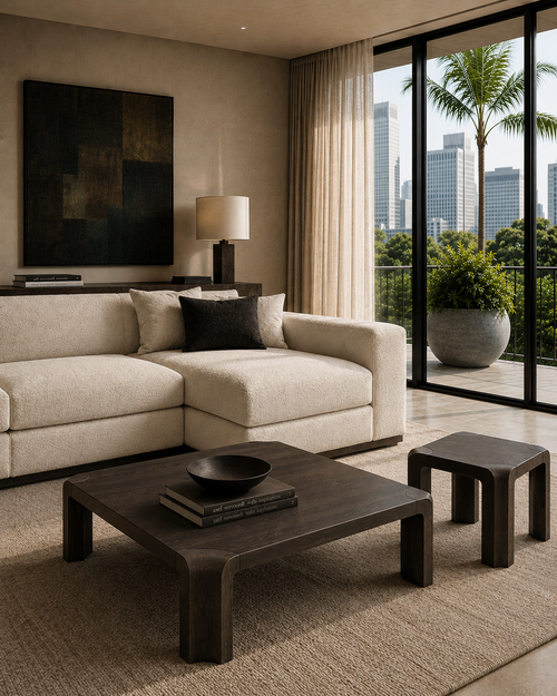 Cascade Coffee Table - Elm Wood