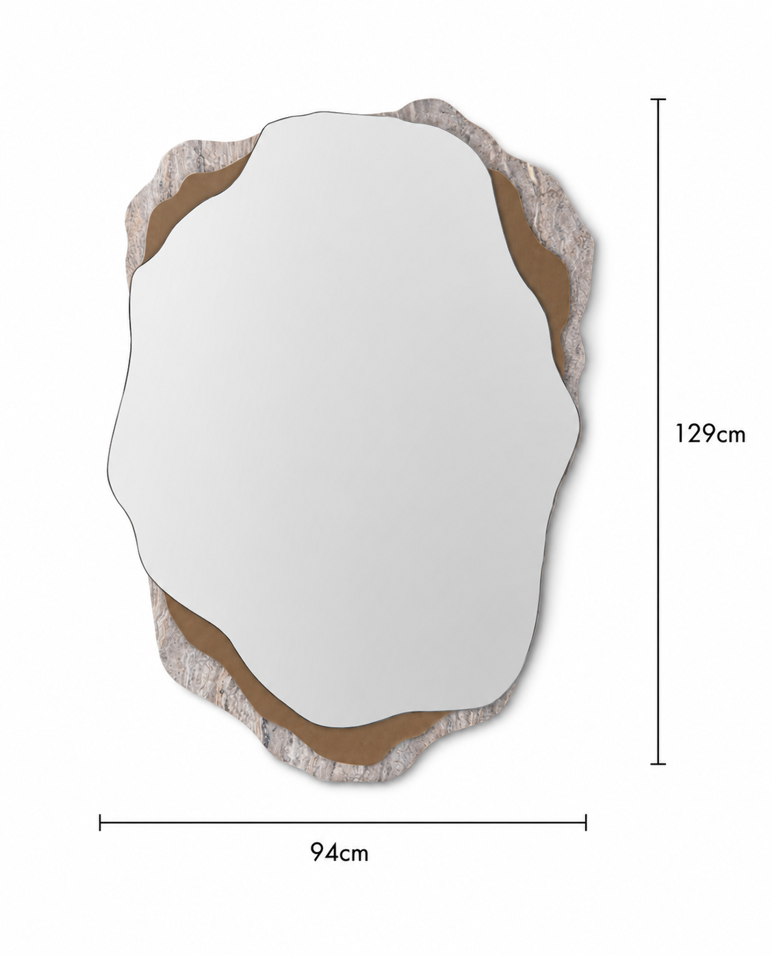 Echo Wall Mirror (Silver Travertine)