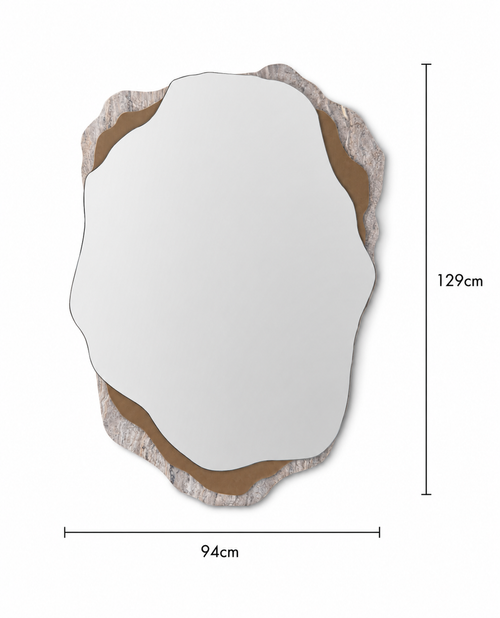Echo Wall Mirror (Silver Travertine)
