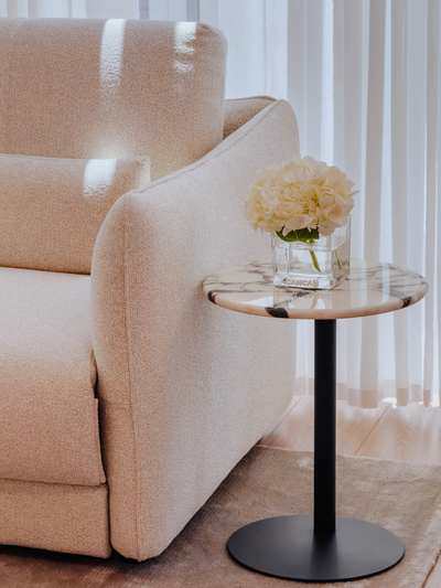 Freya Natural Marble Side Table (Calacatta Viola Marble)